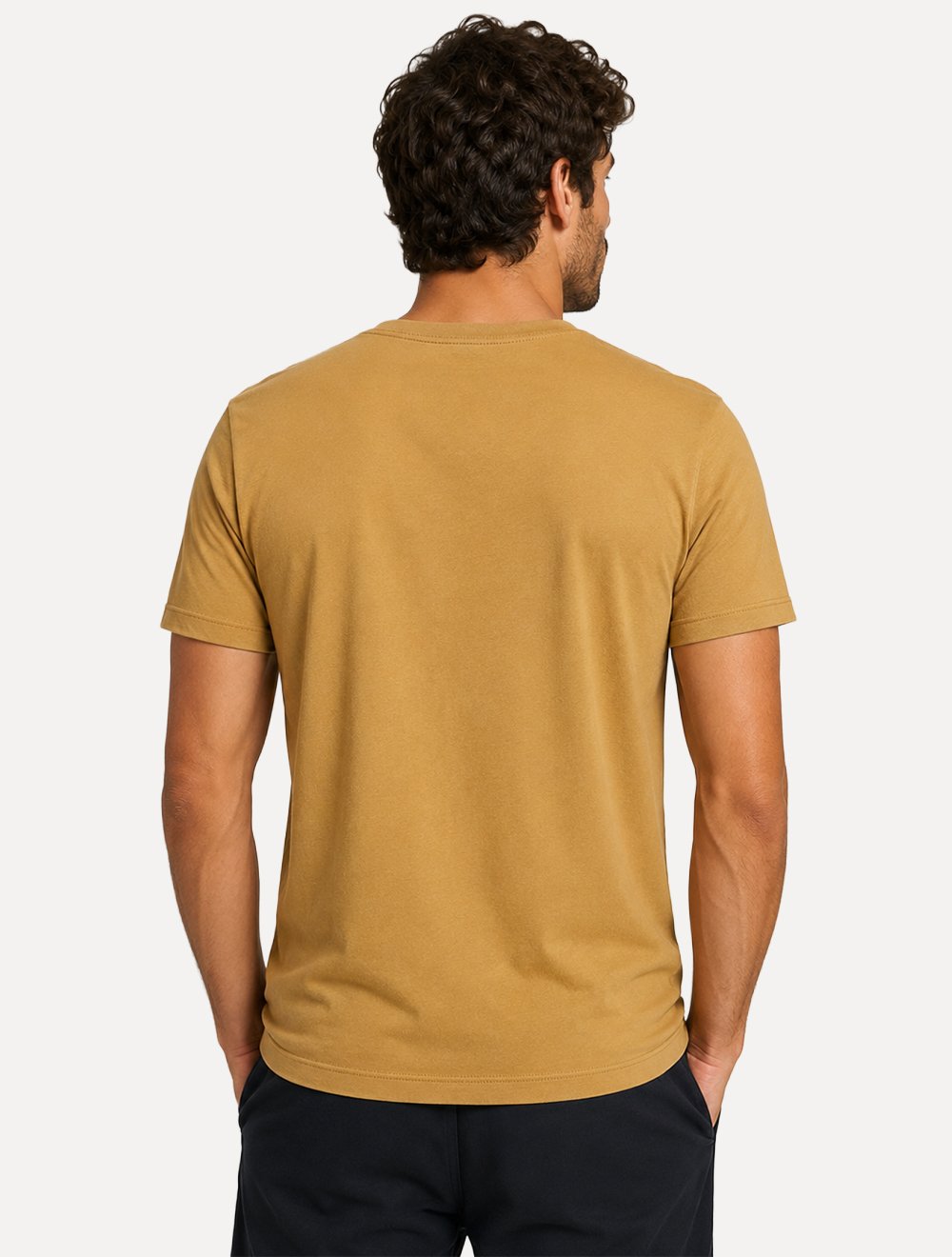 Camiseta John John Masculina Regular Fit Brand Circle Mostarda