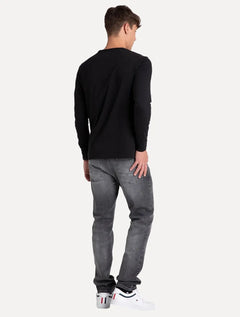 Camiseta Tommy Hilfiger Manga Longa Essential Tee Preta