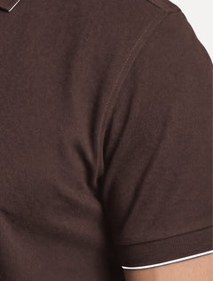Polo Aramis Masculina Piquet White Friso Bordô Escuro