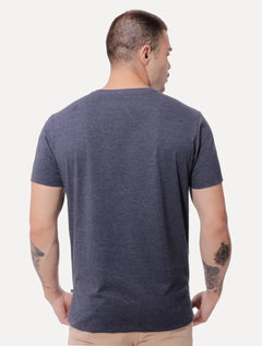 Camiseta Nautica Masculina Sailboat Logo Serif Azul Marinho Mescla