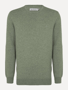 Suéter Dudalina Masculino Tricot Crewneck Basico Verde Médio