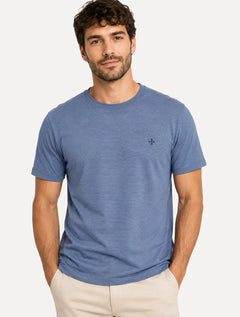 Camiseta Dudalina Regular Fit Listras Azul Marinho