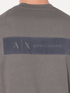 Camiseta Armani Exchange Masculina Regular Rubber Logo Cinza Escuro