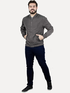 Jaqueta Ellus Masculina Nylon Light Bomber Pocket Grafite