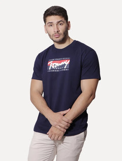 Camiseta Tommy Jeans Masculina Essential Script Tee Azul Marinho
