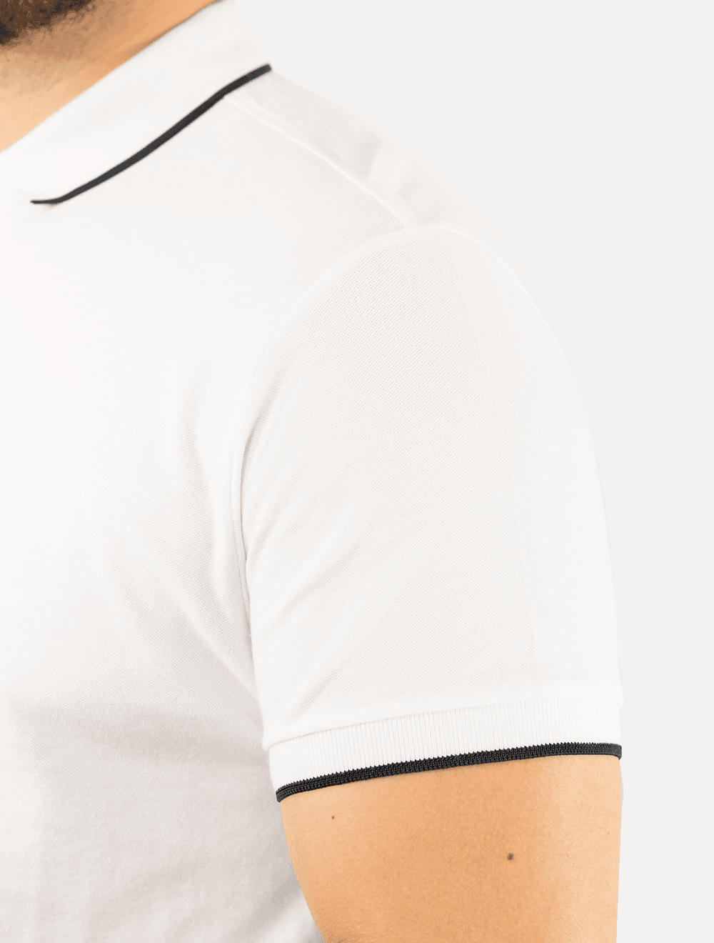 Polo Aramis Masculina Piquet Navy Friso Branca