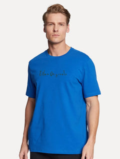 Camiseta Ellus Masculina Cotton Fine Originals Green Logo Azul Royal