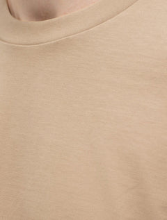 Camiseta Calvin Klein Jeans Masculina Oversized Logo CK Ombro Cáqui Médio
