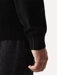 Suéter Lacoste Masculino Regular Fit Gola V Logo Preto