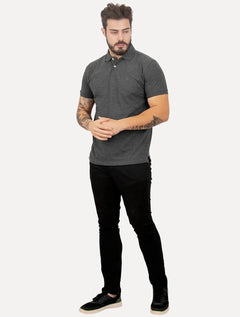 Polo Aramis Masculina Regular Basic Piquet Surton Mono Logo Grafite Mescla