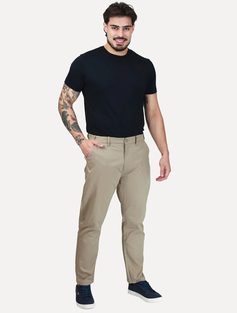 Calça Dixen Masculina Adaptive com Regulagem no Cós Caqui Médio