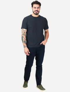 Camiseta Dudalina Manga Longa Cotton Flex Azul Marinho