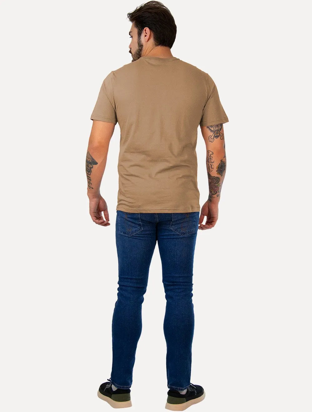 Camiseta Tommy Jeans Masculina Embroidered Signature Cáqui