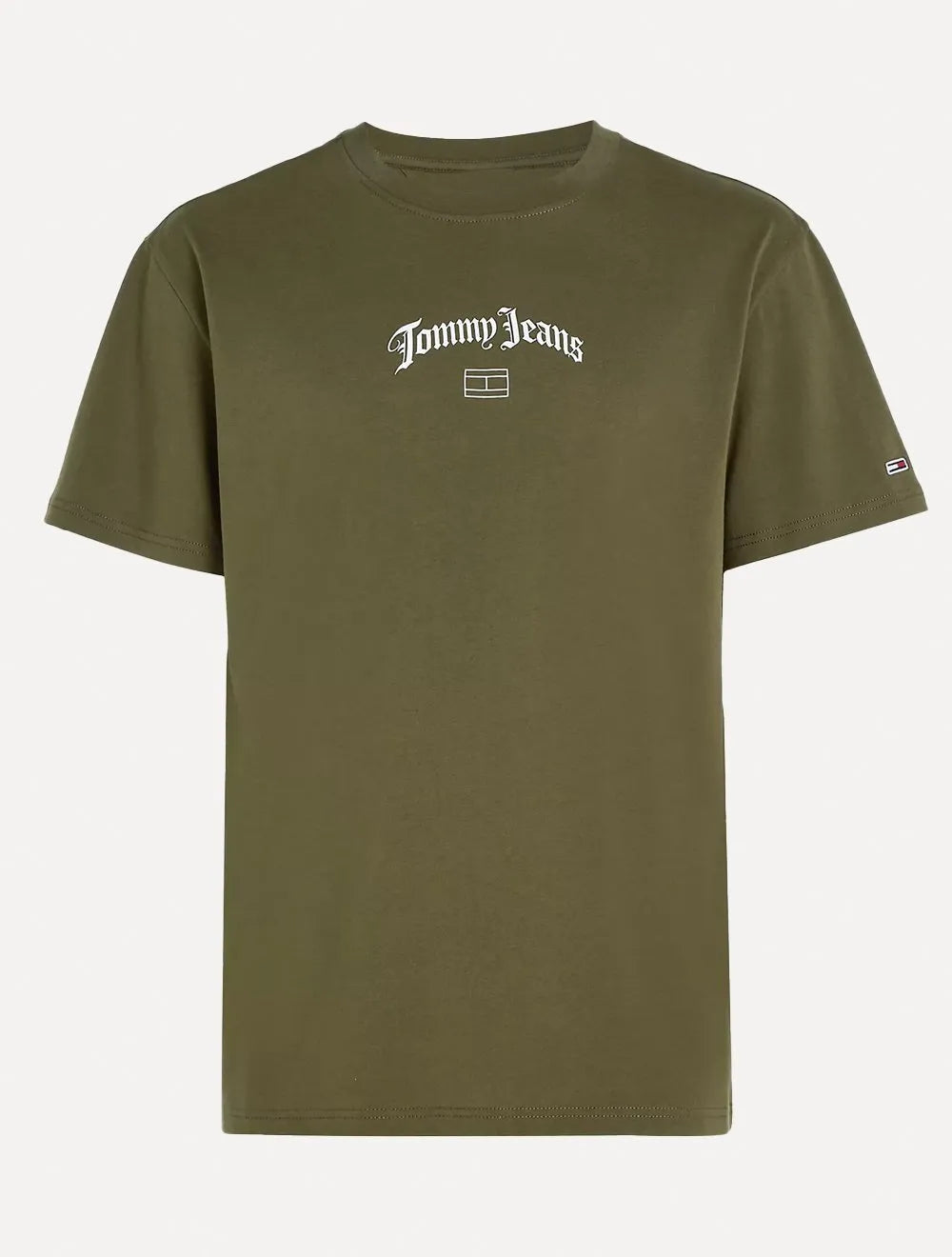 Camiseta Tommy Jeans Masculina Regular Grunge Arch Verde Militar