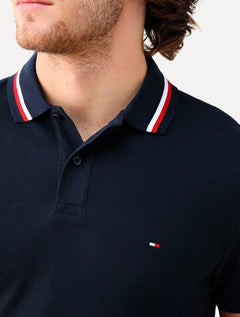Polo Tommy Hilfiger Masculina Regular Fit Collar Azul Marinho