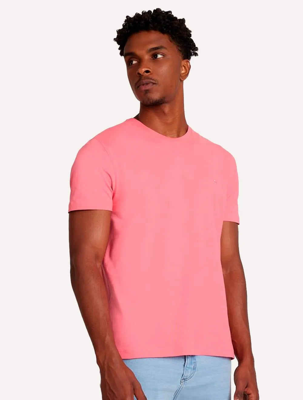 Camiseta Aramis Masculina Basic Lisa Rosa Coral