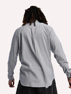 Camisa Lacoste Masculina Regular Fit Casual Logo Xadrez Azul Marinho