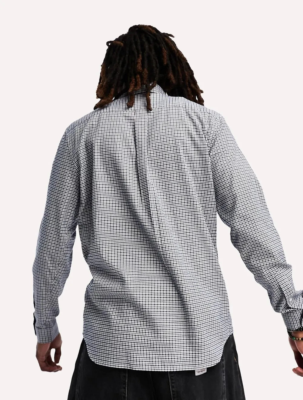 Camisa Lacoste Masculina Regular Fit Casual Logo Xadrez Azul Marinho