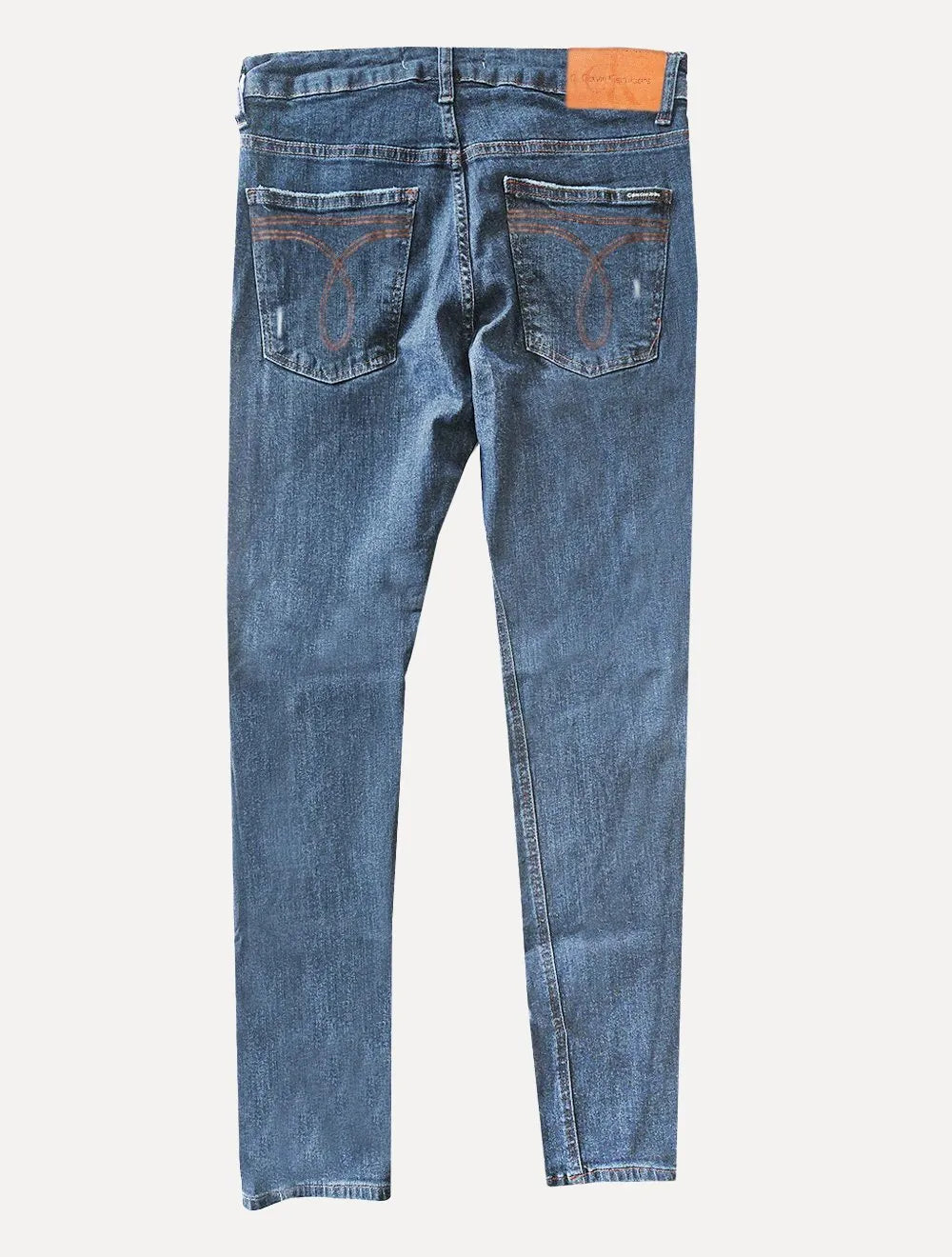 Calça Calvin Klein Jeans Masculina Stretch Destroyed Light Brown Tag Azul Marinho