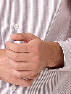 Camisa Dudalina Masculina Slim Superfine Cotton Listrada Vermelha