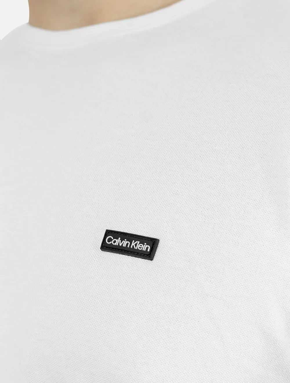 Camiseta Calvin Klein Masculina Piquet Orgânico Branca