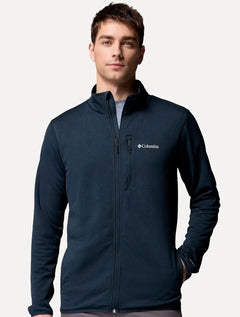 Jaqueta Columbia Masculina Fleece Hike Grid Full Zip Azul Marinho