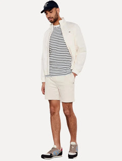 Bermuda Tommy Hilfiger Moletom Logo Mini Faixa Tommy Jeans Off-White Mescla