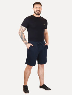 Bermuda John John Moletom New Basic  Azul Marinho