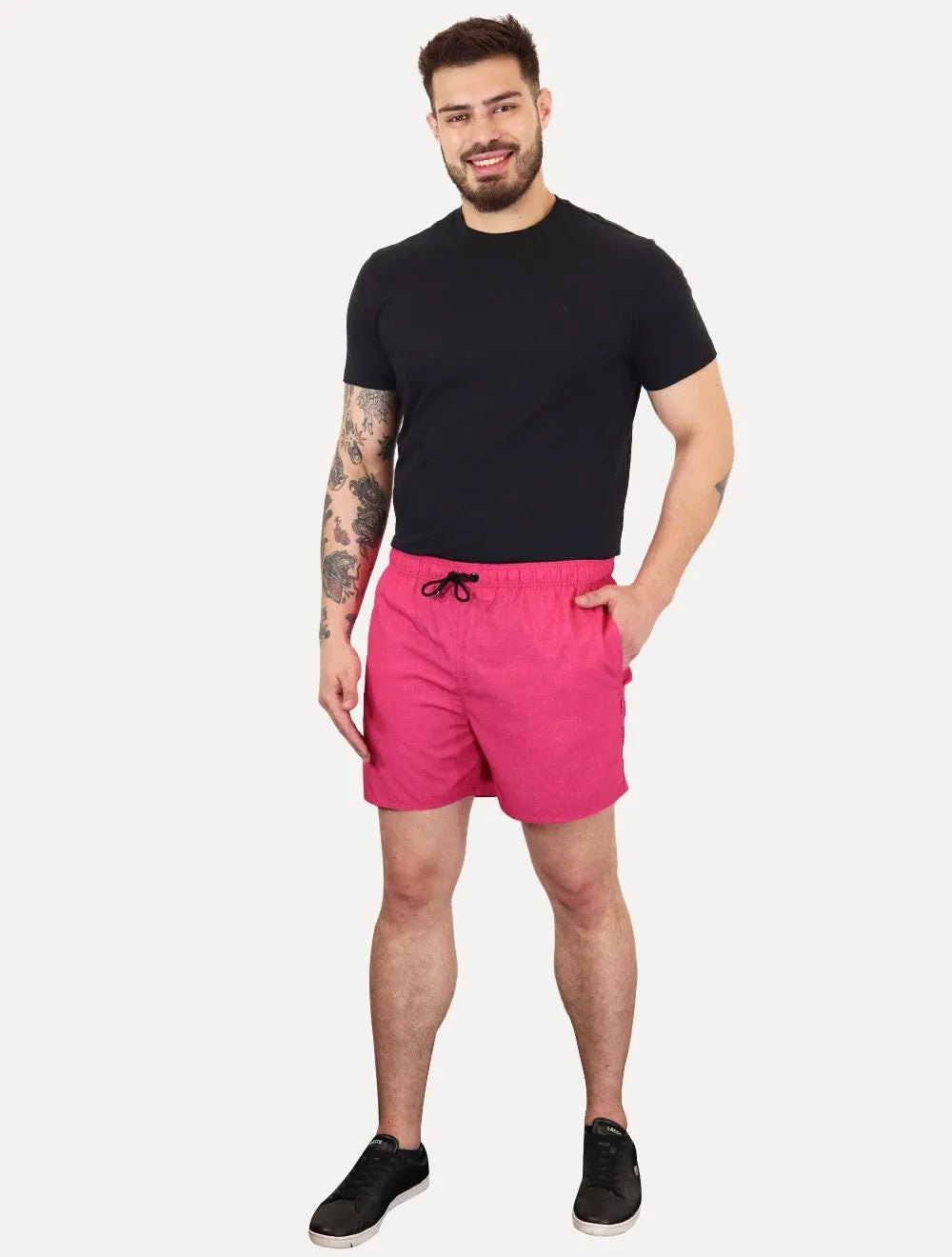 Short Reserva Masculino Beachwear Basico Textura Rosa
