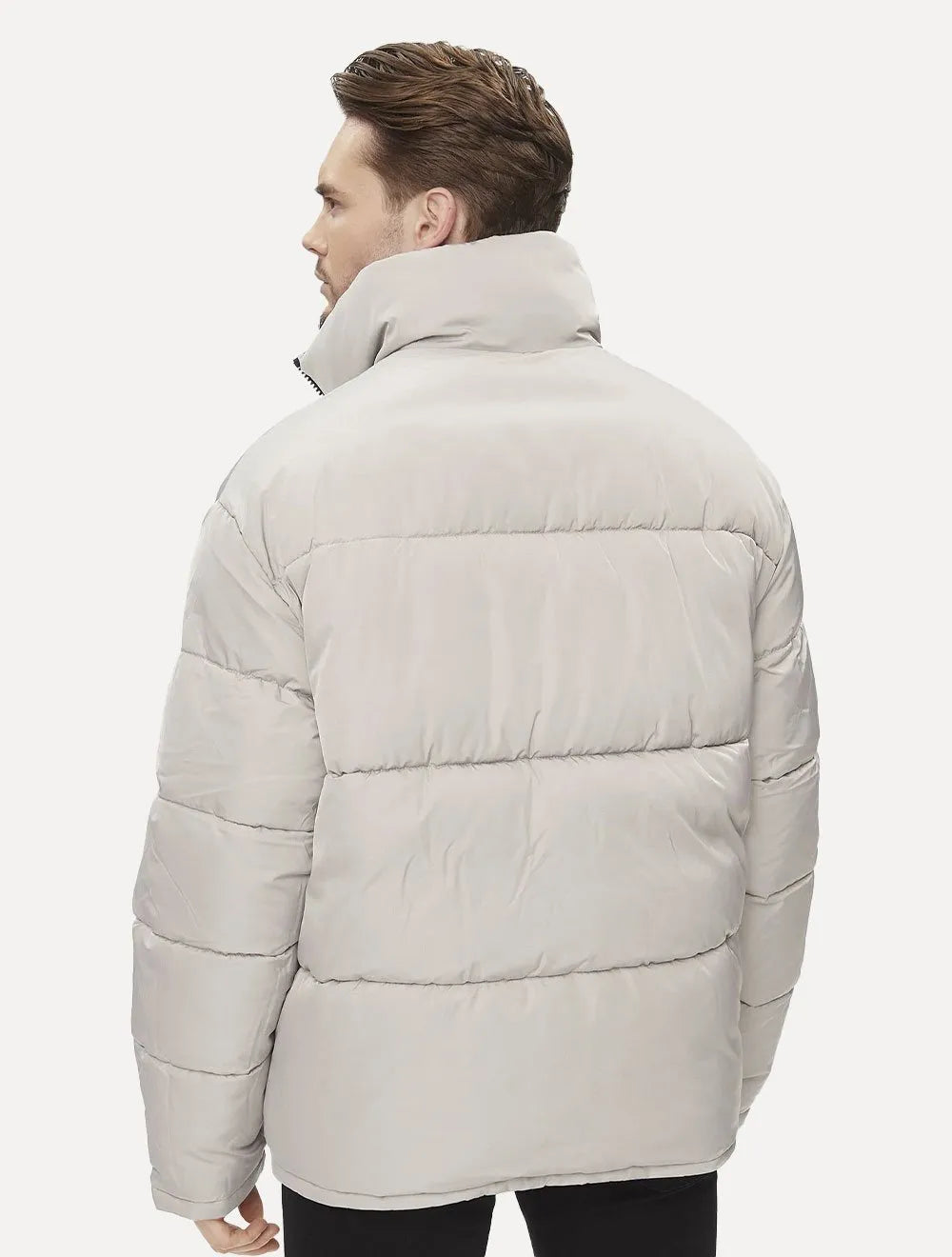 Jaqueta Calvin Klein Jeans Dupla Face Puffer Reversible 90's Cinza/ Azul Royal