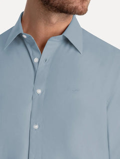 Camisa Ellus Masculina Tricoline LY Classic Anatomic Azul Médio