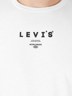 Camiseta Levis Masculina Standard Center Logo Worldwide Branca