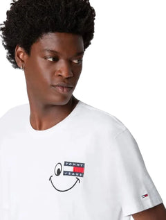 Camiseta Tommy Jeans Masculina Smiley Badge Graphic Branca