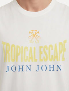Regata John John Masculina Relaxed Fit Tropical Branca