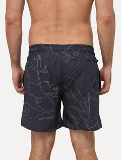 Short Aramis Masculino D'Água Elastico Estampado Traços Azul Marinho