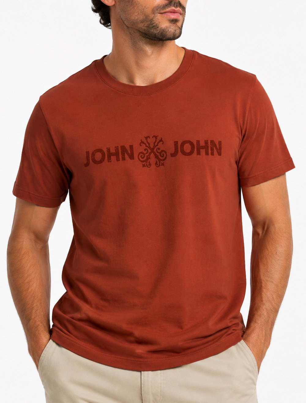 Camiseta John John Masculina Fit Basic Laranja Escuro
