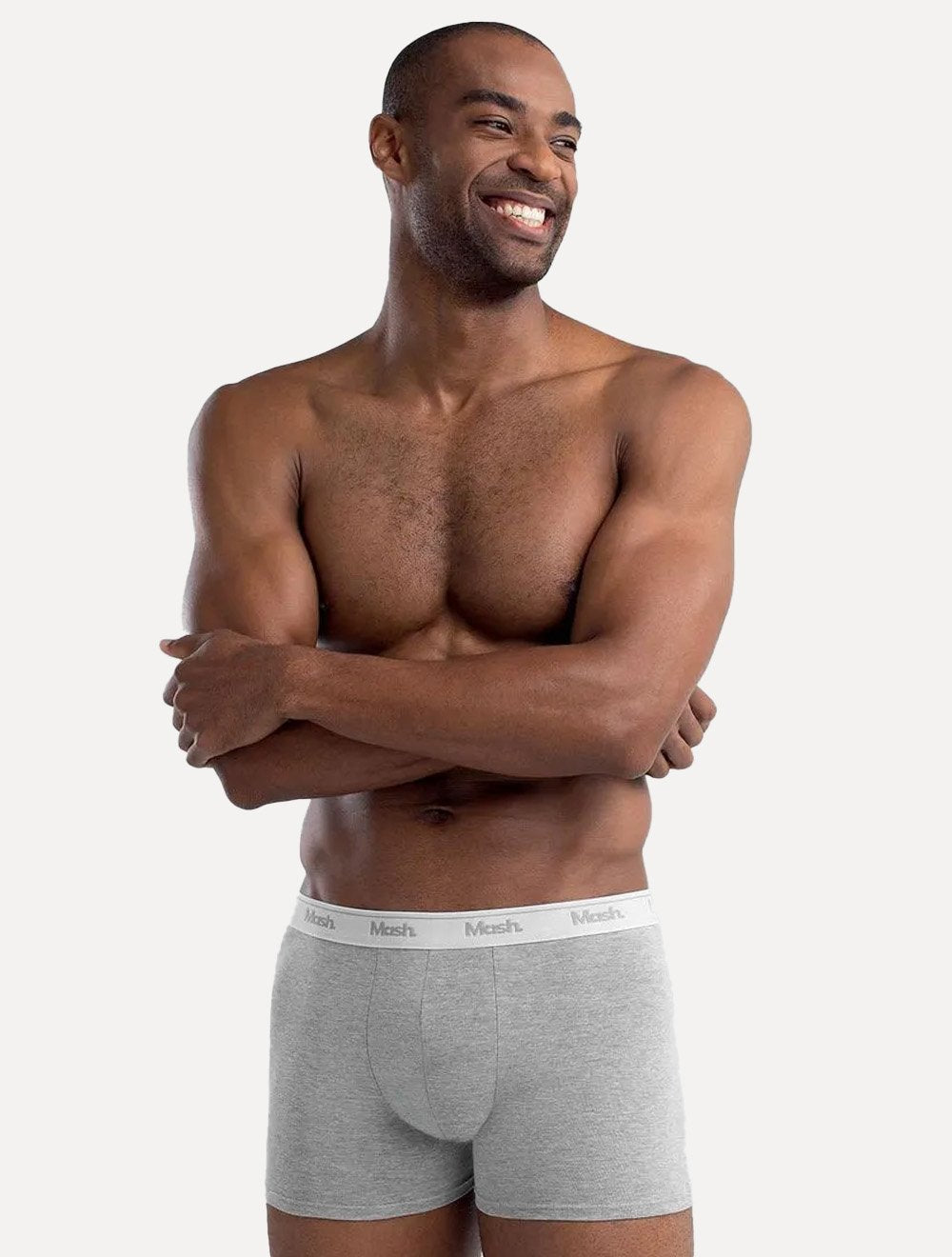 Cueca Mash Boxer Cotton Basic Cinza Mescla Clara