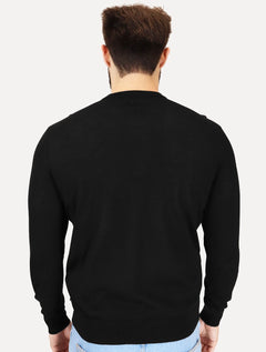Suéter Empório Armani Masculino Crewneck Lyocell Essential Preto