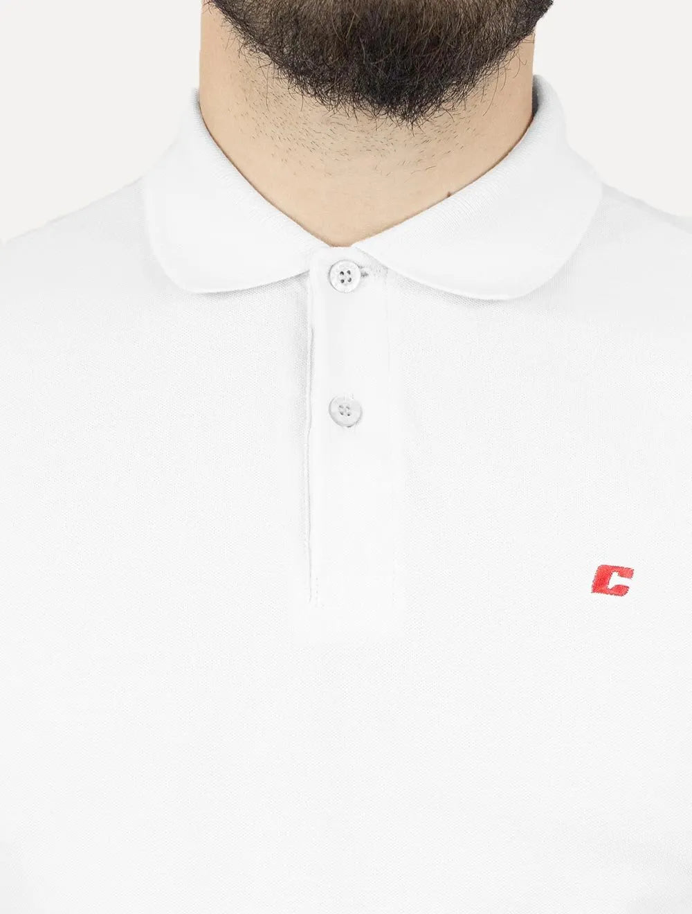 Polo Colcci Masculina Piquet Slim Red Mini Logo Branca