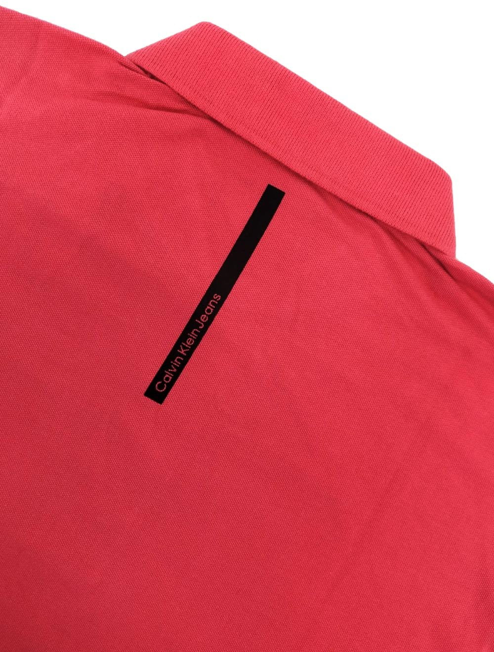 Polo Calvin Klein Masculina Omega Logo Rosa Cerise