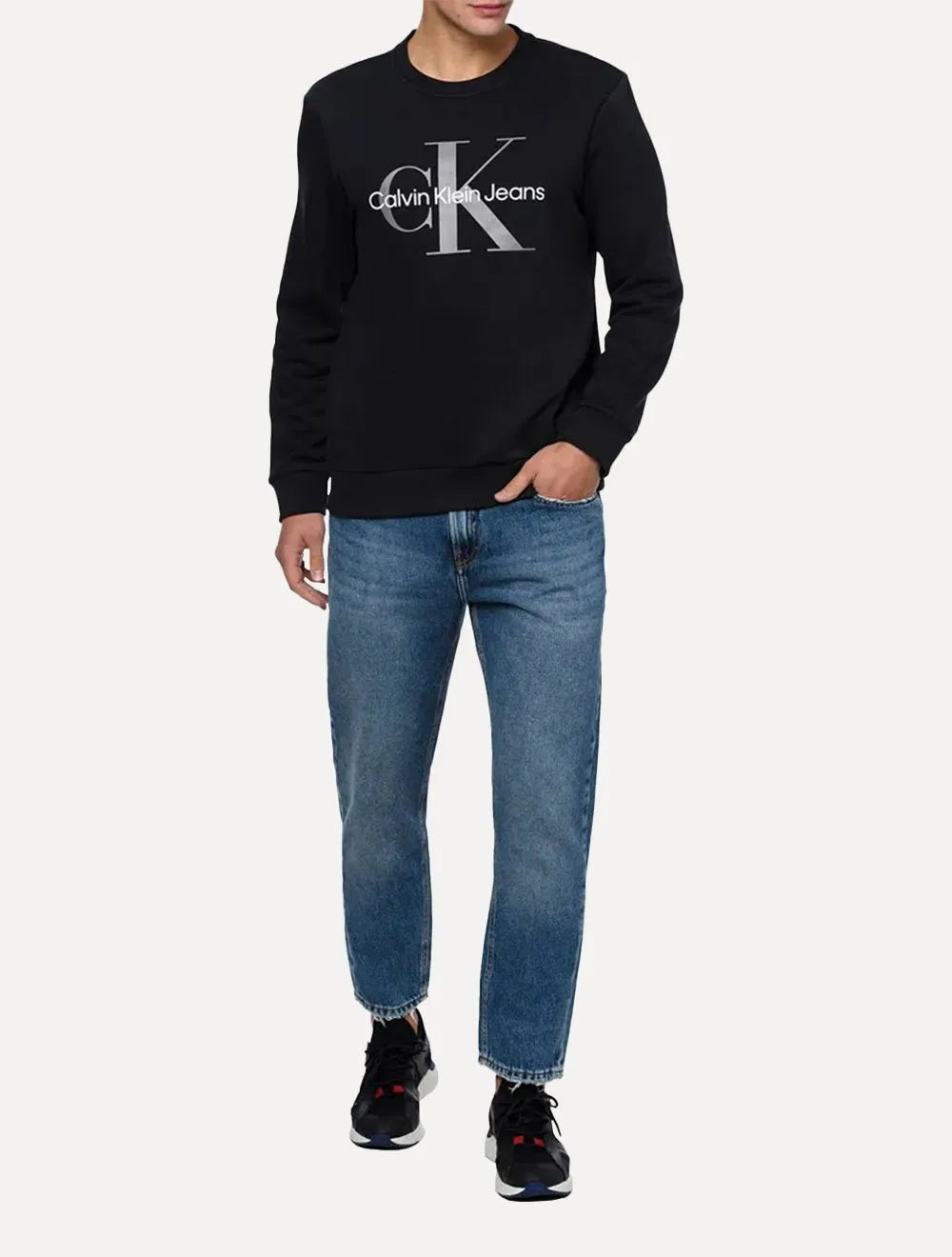 Moletom Calvin Klein Jeans Masculino Crewneck Issue Monograma Preto