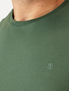 Camiseta Individual Masculina Comfort Logo Verde Escuro