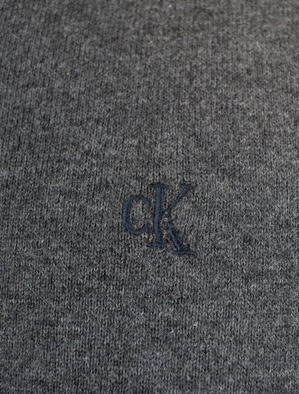 Suéter Calvin Klein Jeans Masculino Tricot Gola Careca com Logo Chumbo