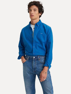 Camisa Levis Masculina Relaxed Oxford Authentic Button Down Azul Escuro