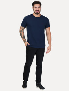 Camiseta Aramis Masculina Basic Lisa Dark Logo Azul Marinho