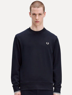 Moletom Fred Perry Masculino Crewneck Laurel Azul Marinho