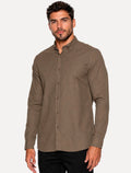 Camisa Aramis Masculina Slim Oxford Planalto Marrom