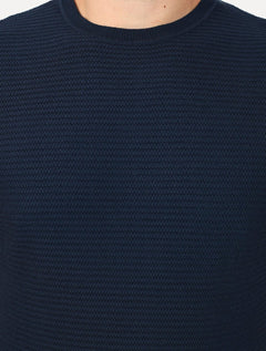 Tricô Dixen Manga Curta Gola Careca Azul Marinho