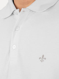 Polo Dudalina Masculina Essentials Extra Cotton Grey Icon Branca