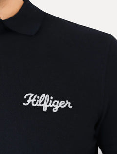 Polo Tommy Hilfiger Masculina Regular Piquet Graphic Icon Embroidery Azul Marinho